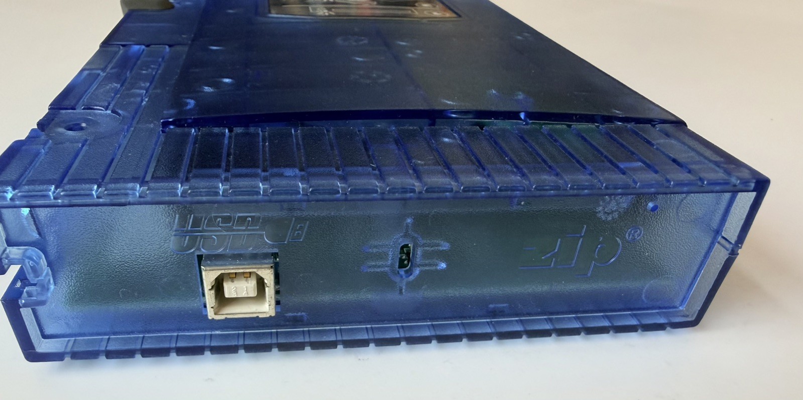 Iomega Zip 100 USB External Drive Blue Transparent-parts read description