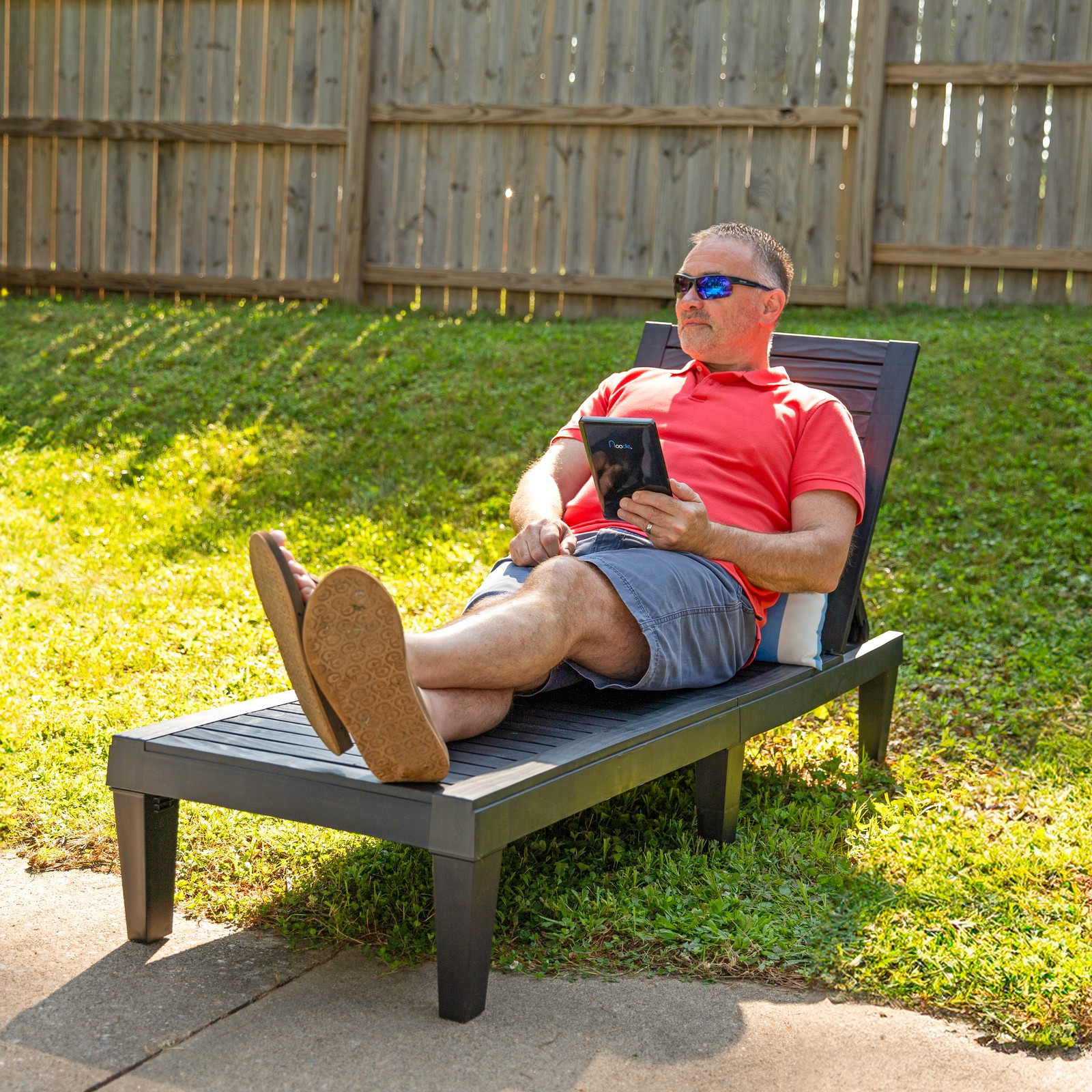 5-Position Adjustable Sun Lounger - Black - Set of 2 by Sunnydaze
