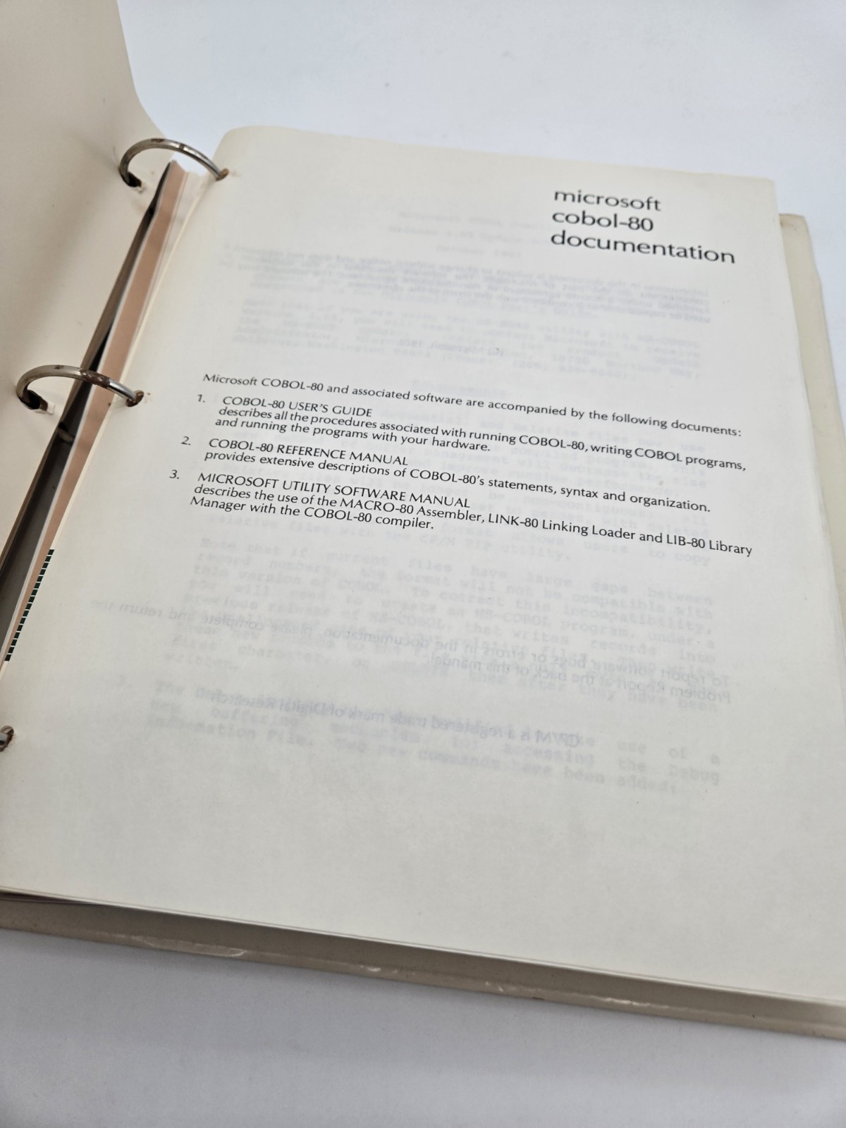 Microsoft User's Guide COBOL Compiler Cp/m-80