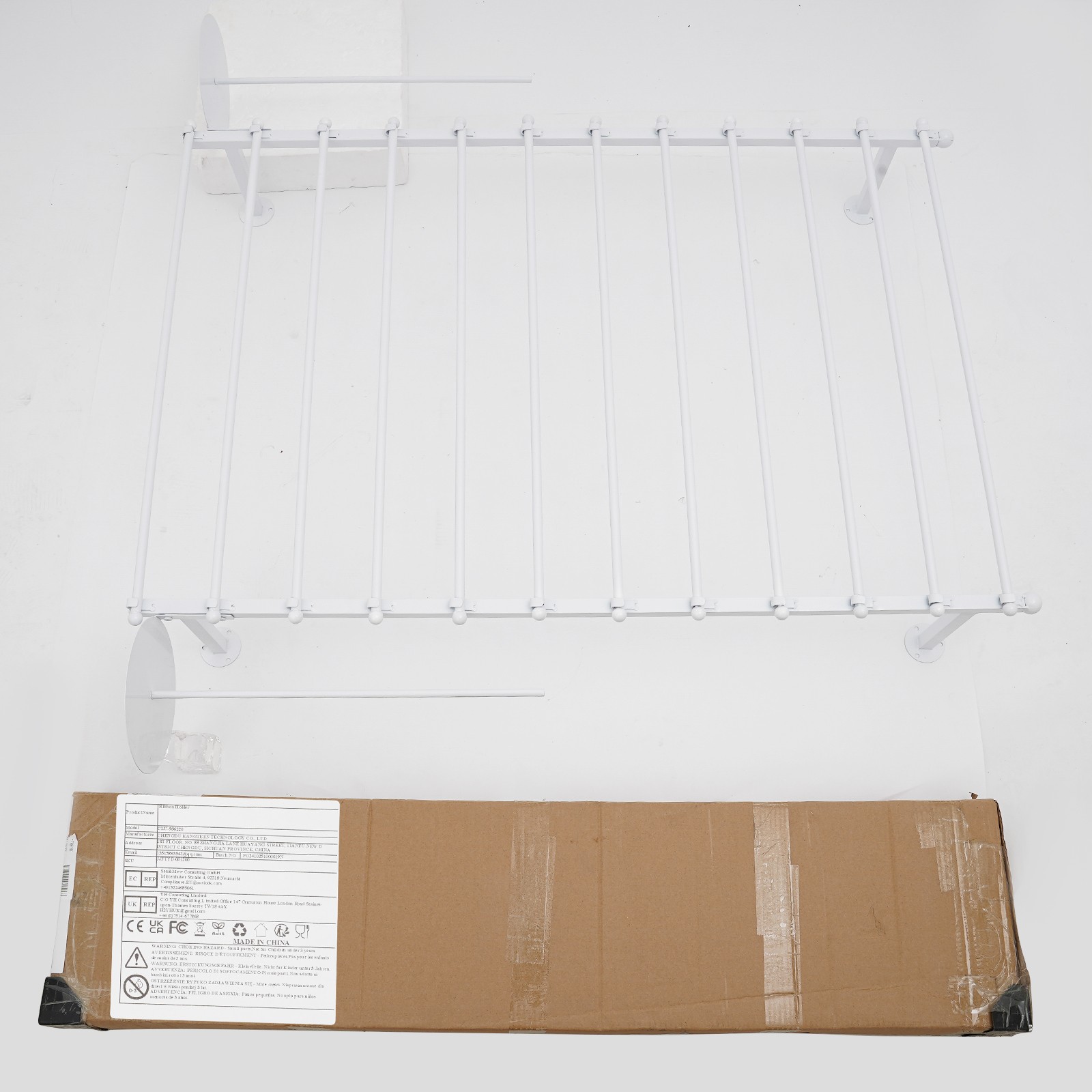 12-Tier Wall Mounted Scarf Rack Wall Mounted Display Rack Towels Storage Rack
