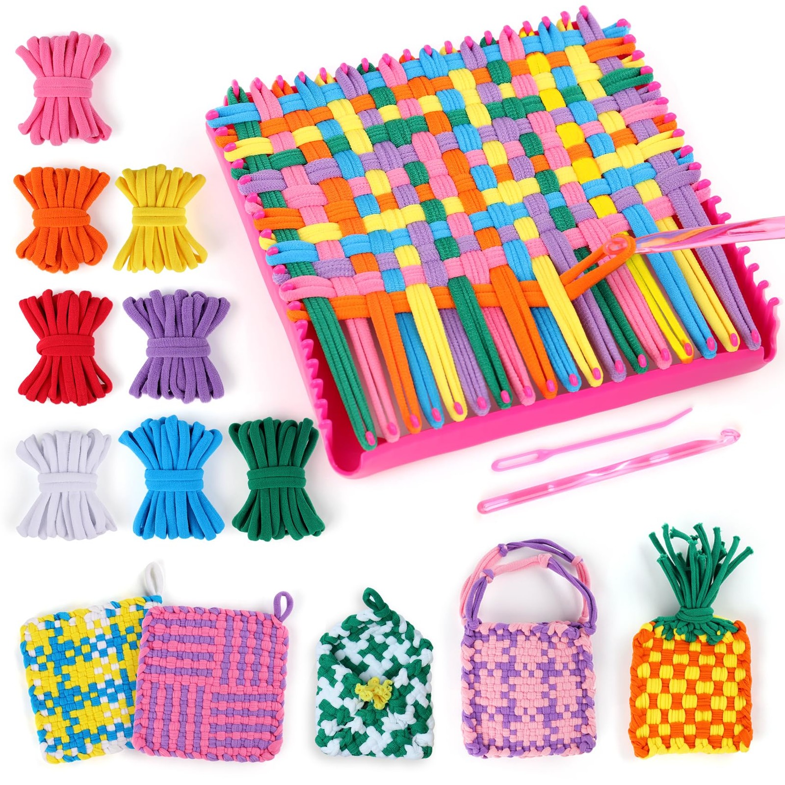 Weaving Loom Kit Toys for Kids and Adults Potholder Loops Crafts for Girls Ag...