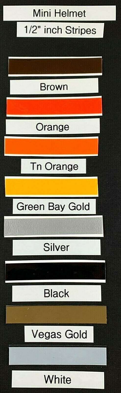 MINI HELMET CENTER STRIPE - 1/2" INCH WIDE