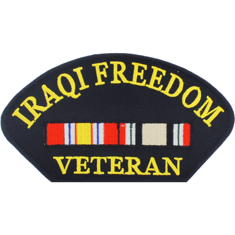VETERAN IRAQI FREEDOM Embroidered Hat Patch 3" x 5-1/4" (1675)