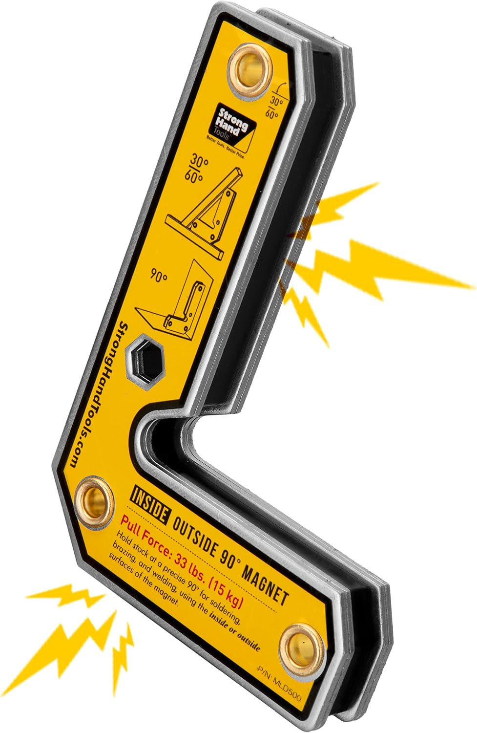 MLD600 90° Fixed Angle Magnetic Square, Inside/Outside Magnets, Welding Square,