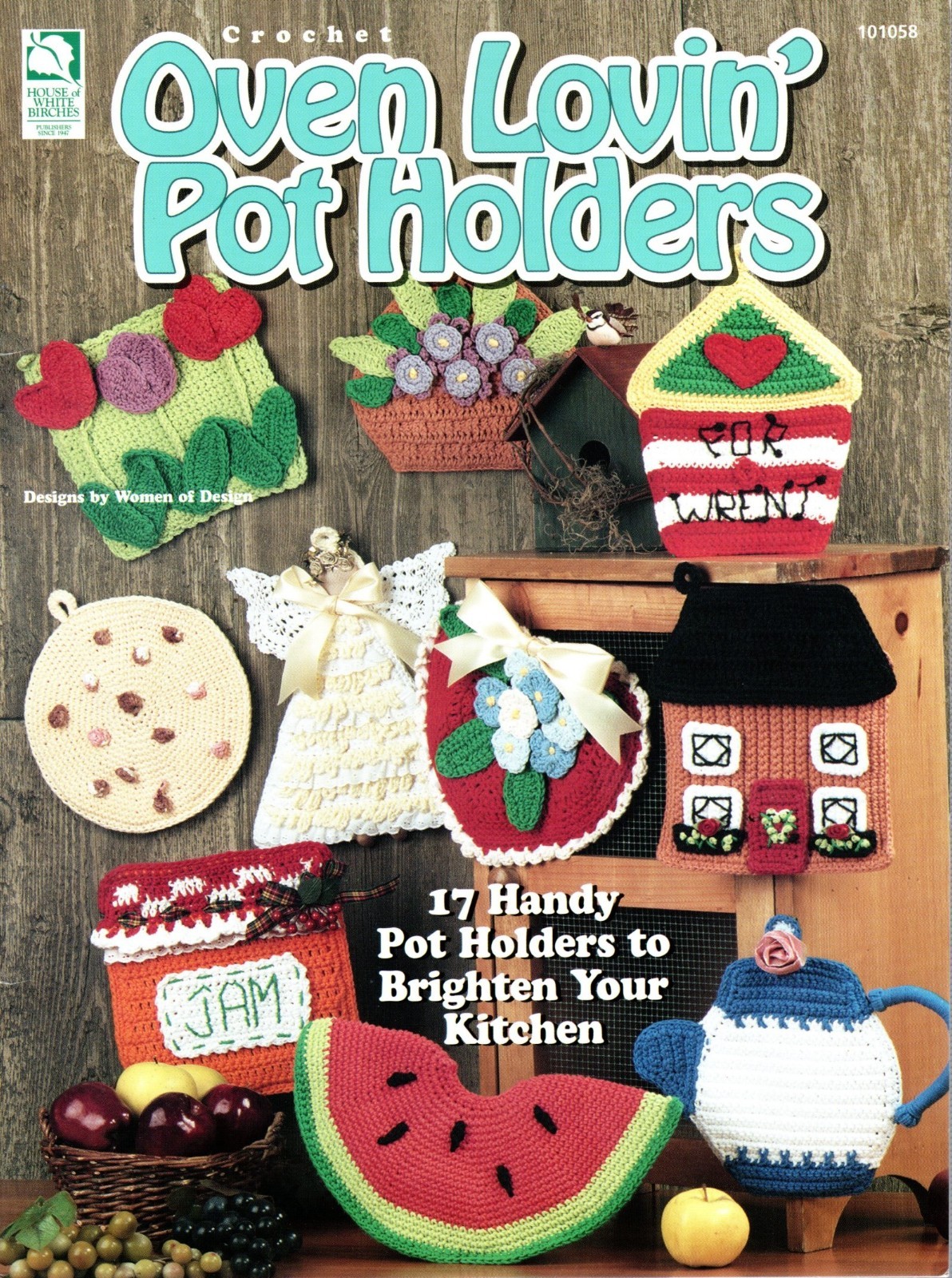 House White Birches 101058 OVEN LOVIN' POT HLDERS Plastic Canvas Pattern Leaflet