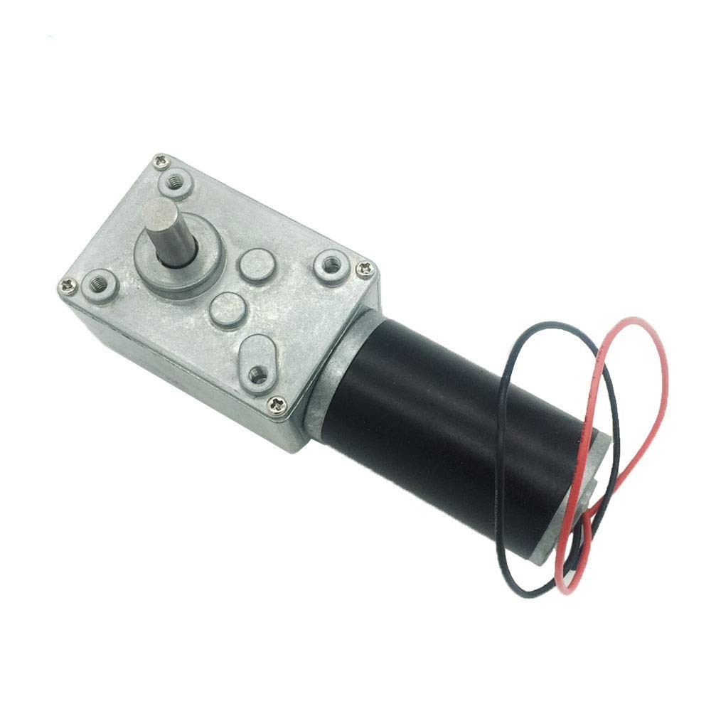 BRINGSMART 12V 5rpm DC Worm Gear Motor 35kg.cm Self-Locking Reversed