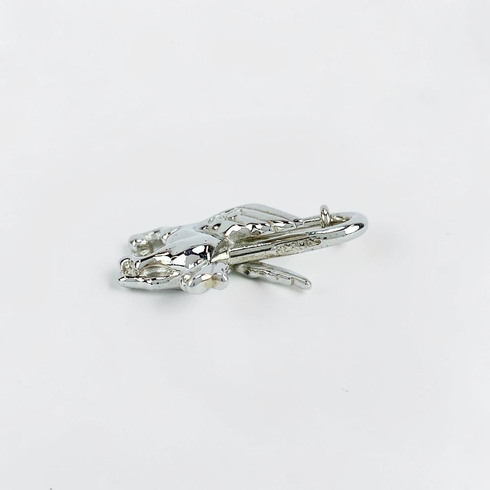 HERMES Pegasus Motif Cadena Lock Bag Charm Silver Authentic W/ Box HERMES