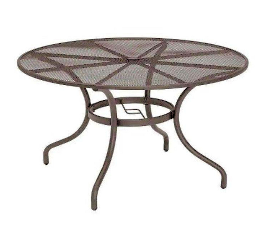 StyleWell 42 In. Mix And Match Brown Mesh Metal Round Outdoor Patio Dining Table