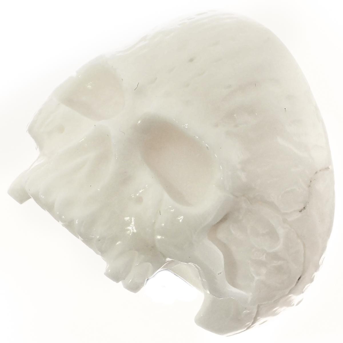 1" Large Mens Jawless Skull Bison Bone Hand Carving Ring