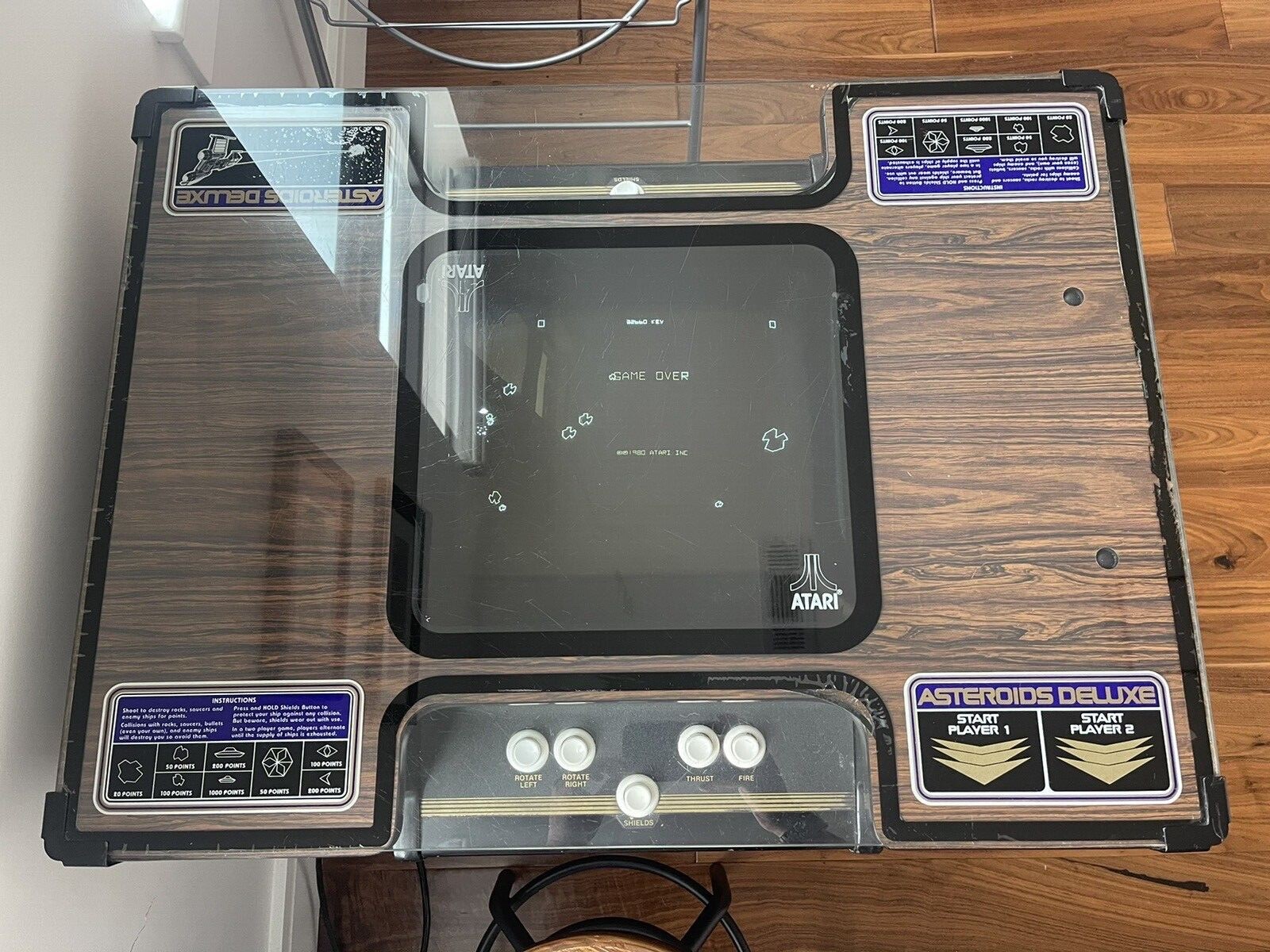 ASTEROIDS DELUXE ARCADE COCKTAIL MACHINE by ATARI 1980 (Excellent Condition)