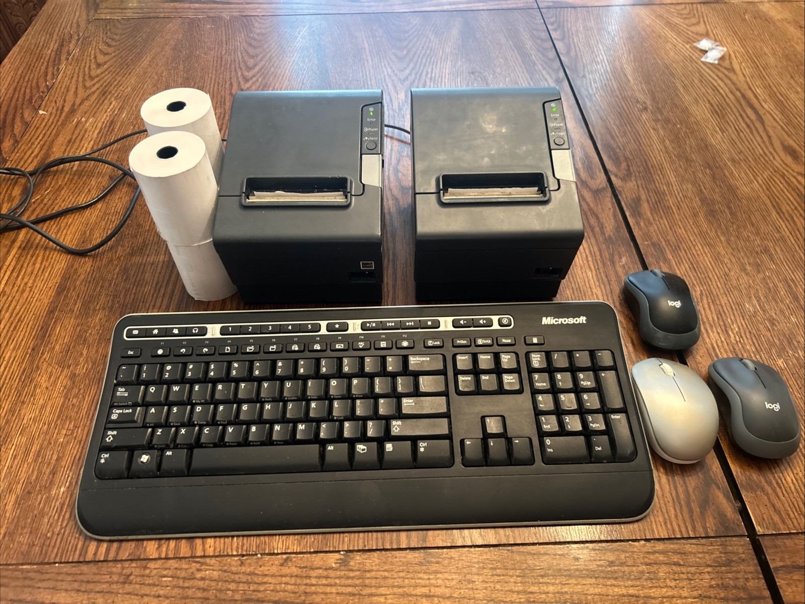 EPSON TM-T88V M244A POS Thermal Receipt Printer LOT OF 2 W/ Extras WORKING READ