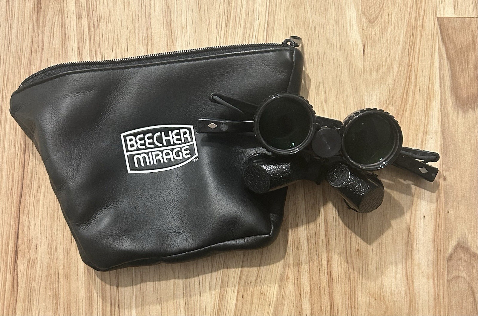 Beecher Mirage Rimless View Binoculars Glasses 7 x 30 Wide Angle & Carrying Bag