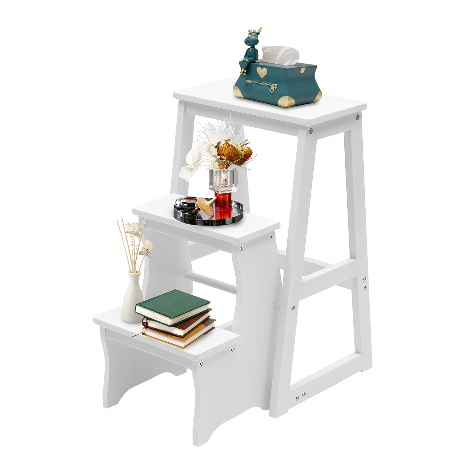Folding Library Ladder Chair, Lightweight Portable Multifunctional Step Stool