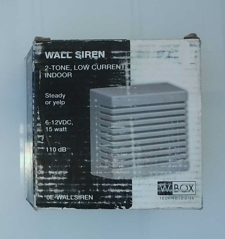 W BOX OE-WALLSIREN 2-Tone Low Current Indoor Wall Siren 110dB 6-12VDC 15 Watt