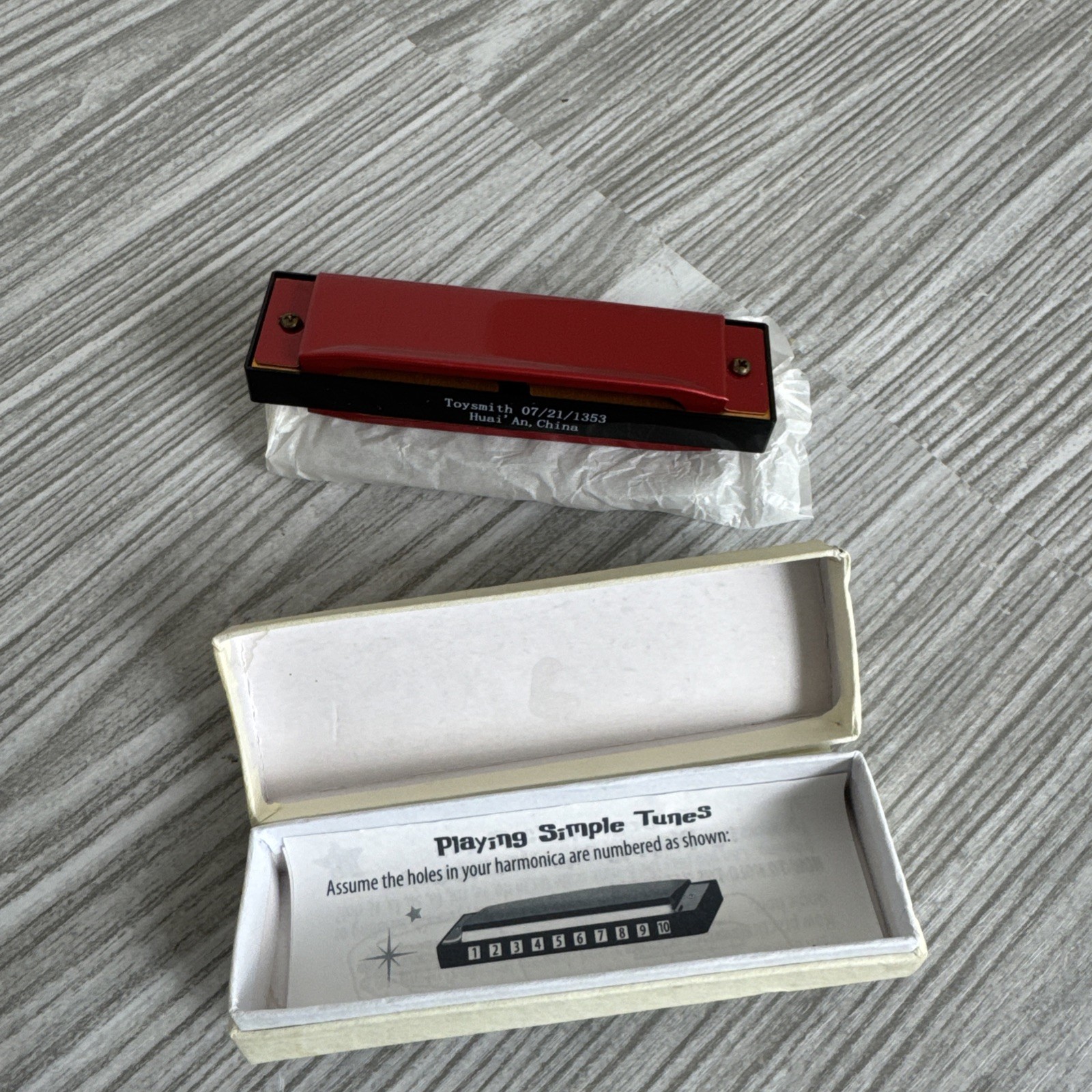 New VTG. NEATO Toysmith Metal Harmonica 4", 10 Holes