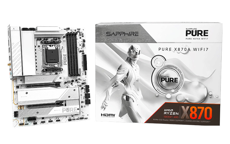 Sapphire PURE X870A WIFI7 WIFI AM5 DDR5 Motherboard