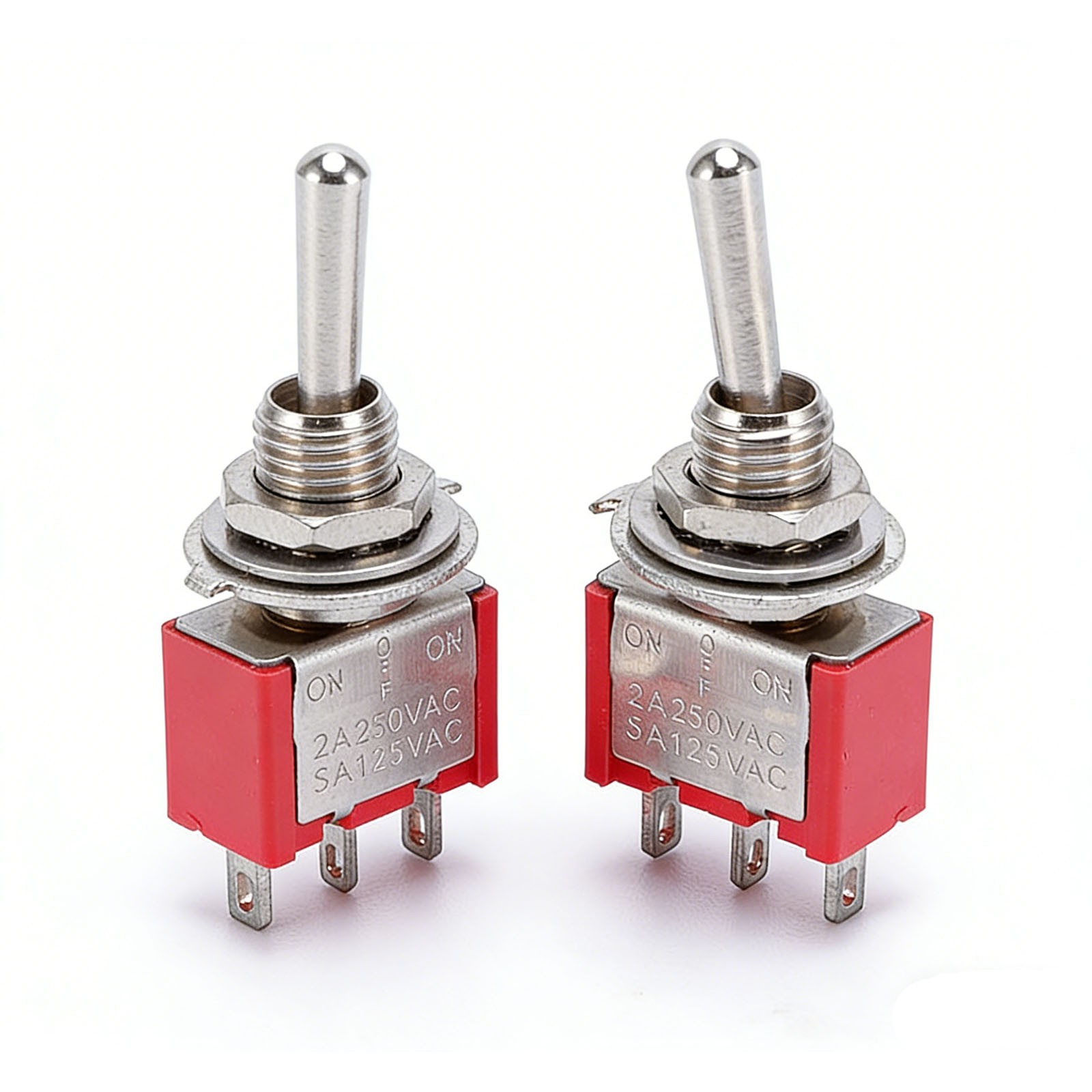5pcs Maintained Mini Miniature Toggle Switch 3 Terminal 3 Position SPDT ON/Off..