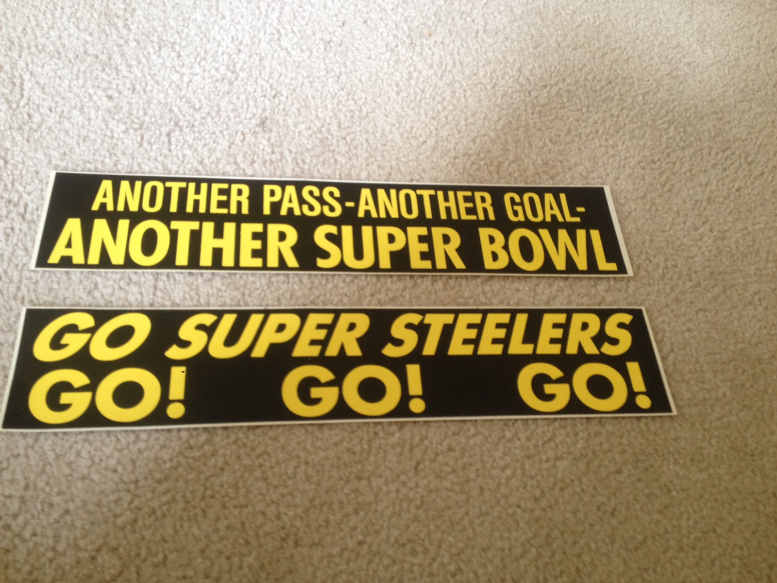 VTG 70s PITTSBURGH STEELERS VINYL STICKERS LOT OF 2 DIFFERENT NOS