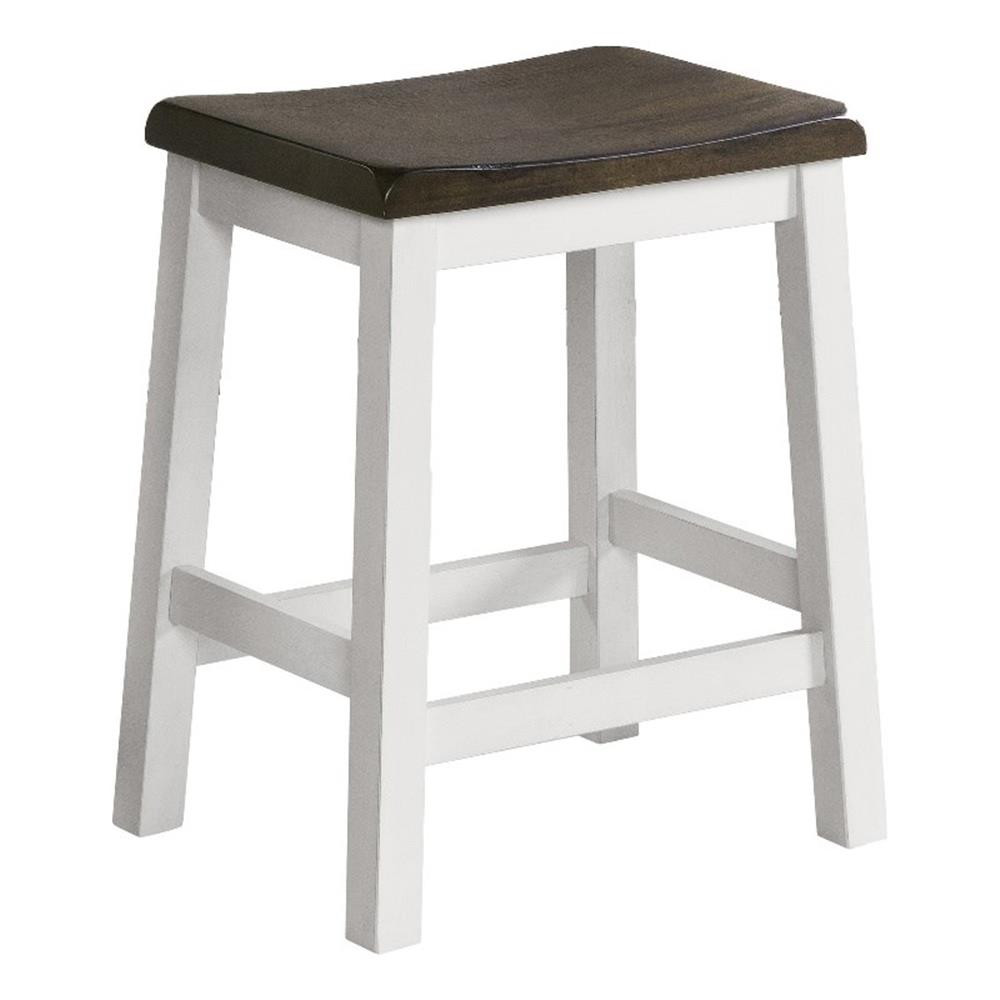 Intercon Furniture Kona 24" Wood Backless Barstool in Gray/White (Set of 2)