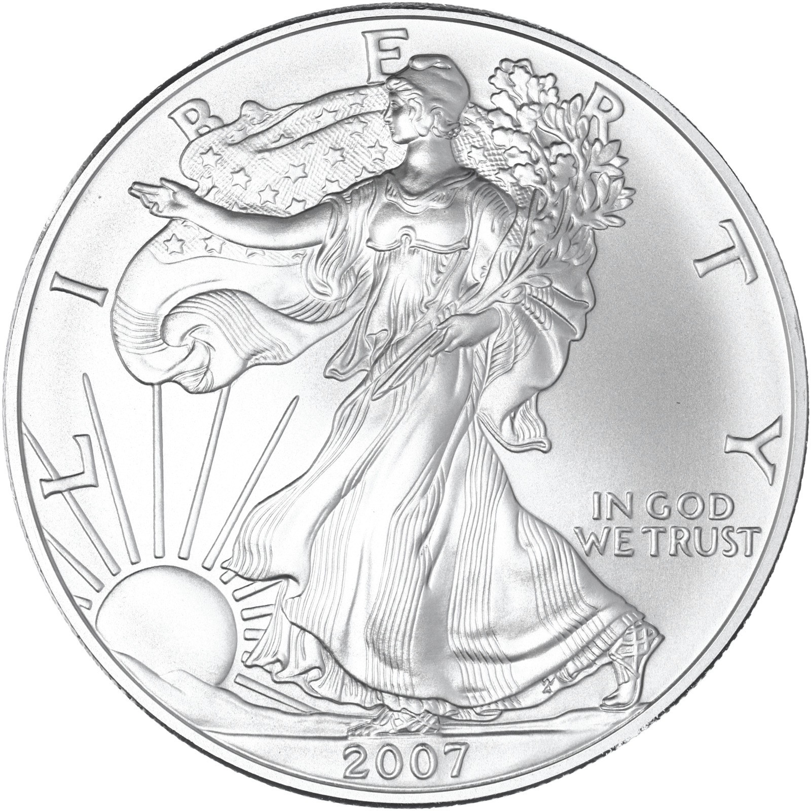 2007 American Silver Eagle 1 Oz Gem Brilliant Uncirculated Coin
