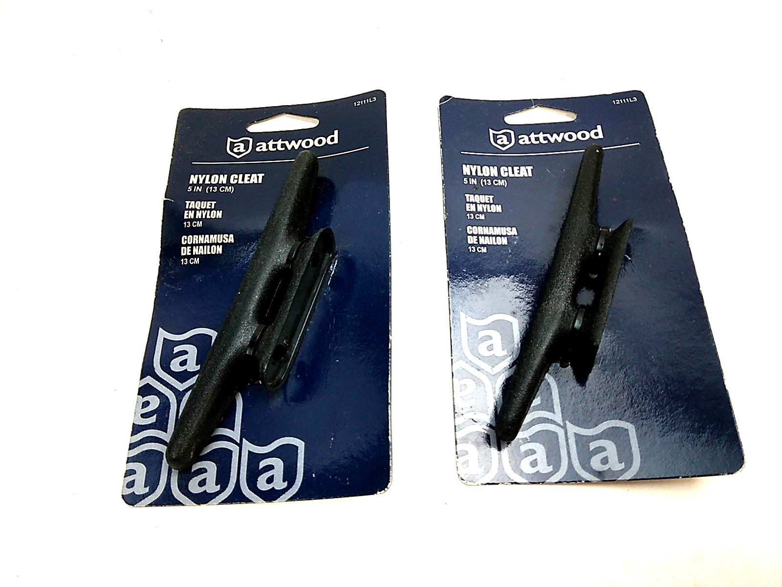 2 Attwood Nylon Cleats 6-1/2" Lot Boat Dock Mooring black pre-drilled kayak