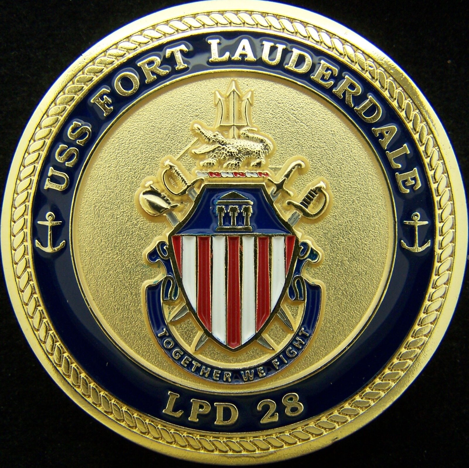 USS Fort Lauderdale LPD 28 Together We Fight Navy Ship Challenge Coin