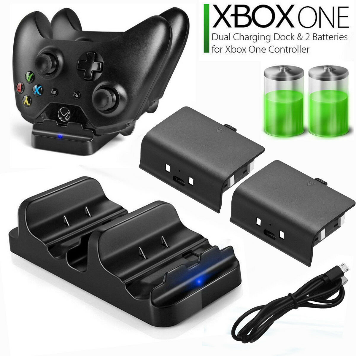 Charging Dock& Rechargeable Battery Pack for Xbox One Xbox Series X|S Controller