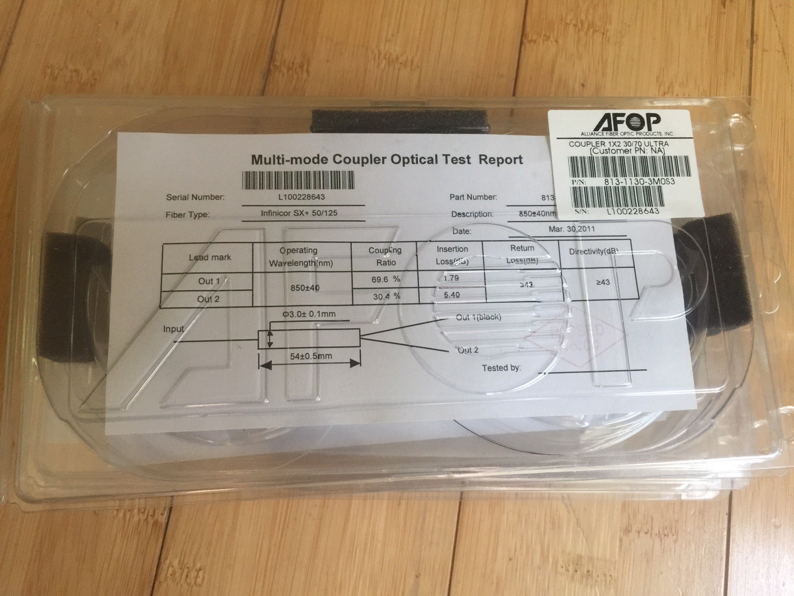 850 mm Multimode OM3 Fiber Coupler With LC Connectors
