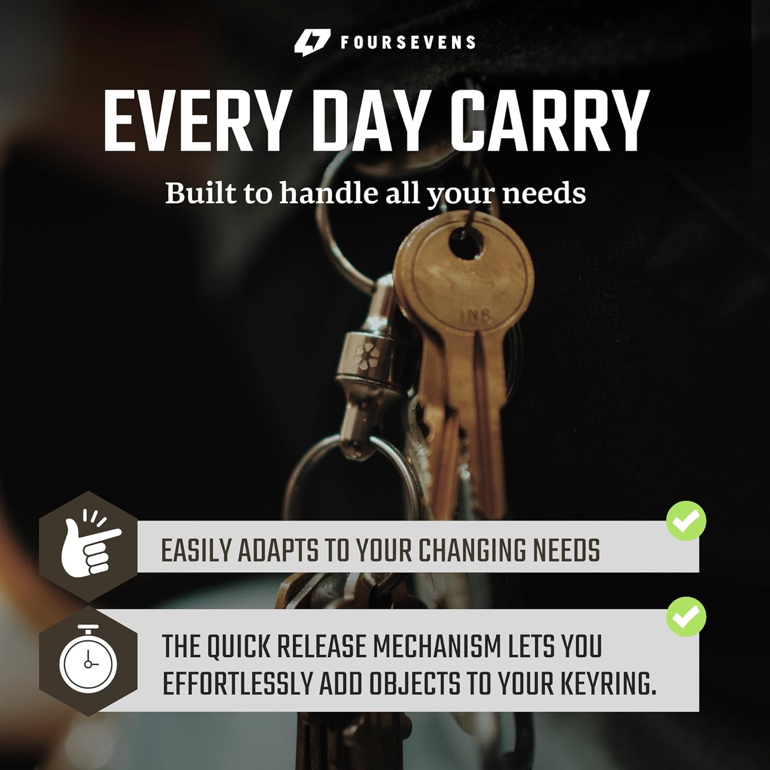 Kappa Quick Release EDC Keychain, Secure and Stylish Pull Apart Detachable Keych
