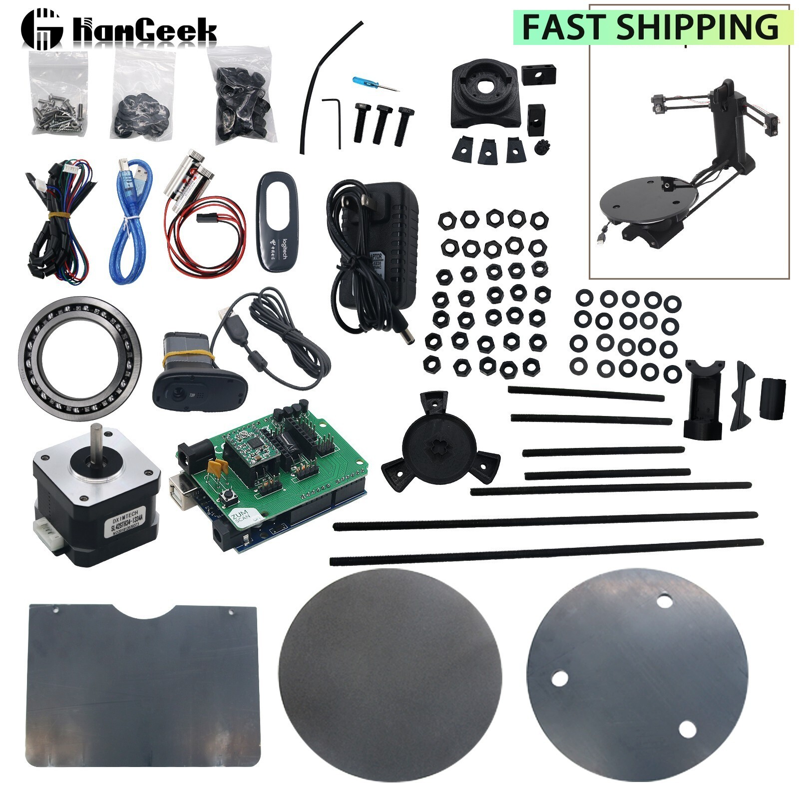 3D Open Source DIY 3D Scanner Kit Advanced Laser Scanner w/ C270 Camera 3D