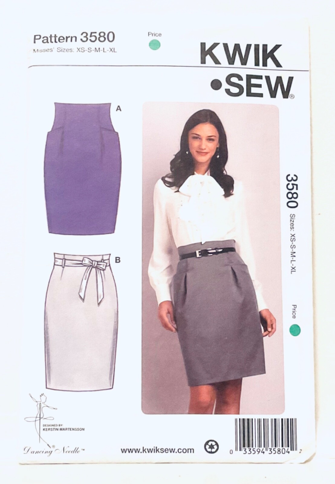 KWIK SEW -  Misses’ Skirts - Size XS-S-M-L- XL   No.3580  - COMPLETE UNCUT