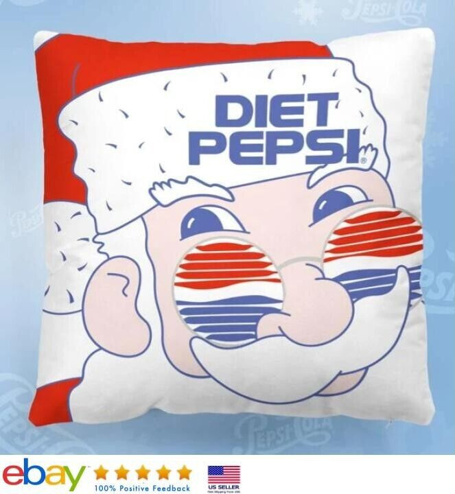 10% OFF ROMWE X PEPSI Christmas Santa Claus Cushion Cover Without Filler 18x18