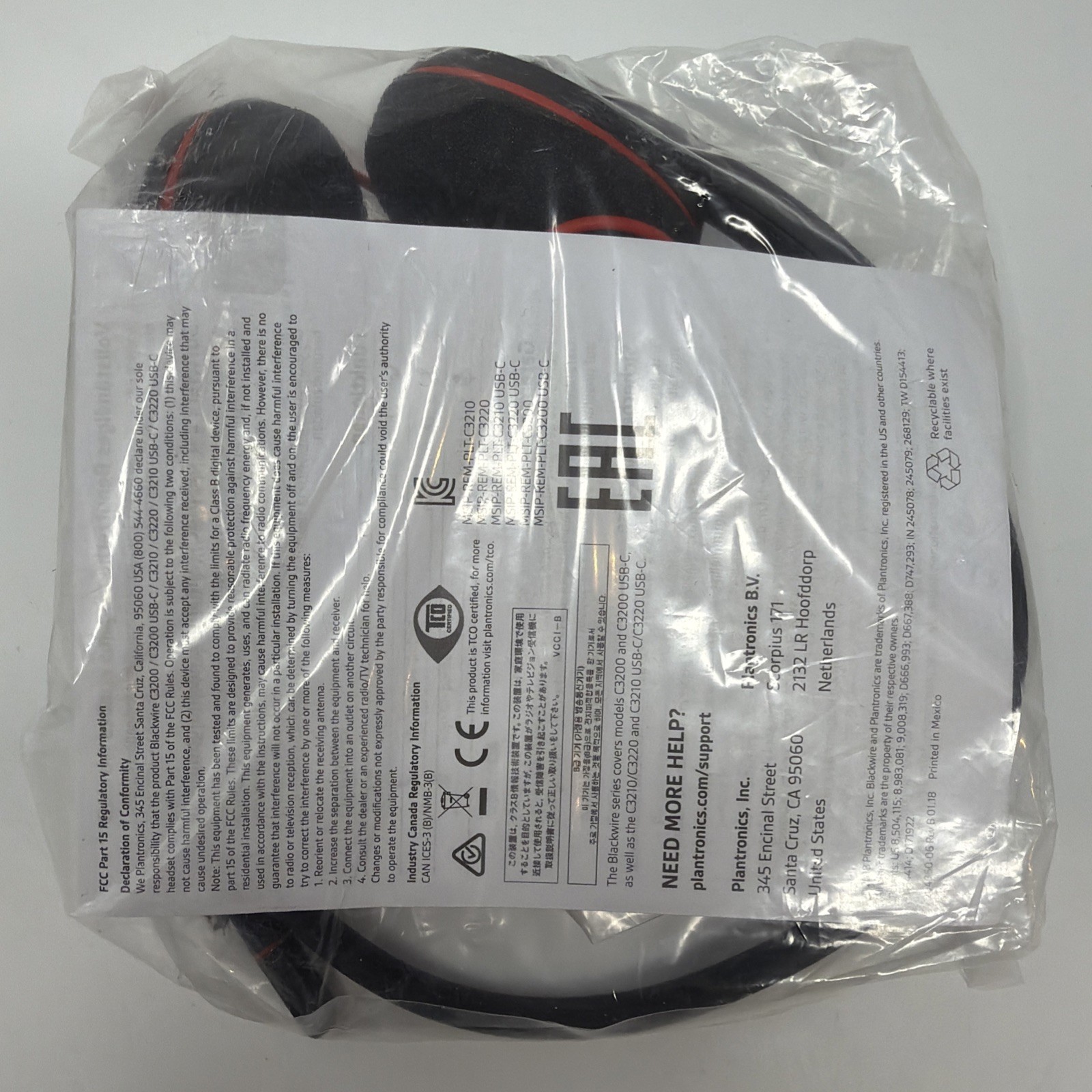 Plantronics Blackwire C3220 Wired USB-A Headset USB 2-Ear Full Headset