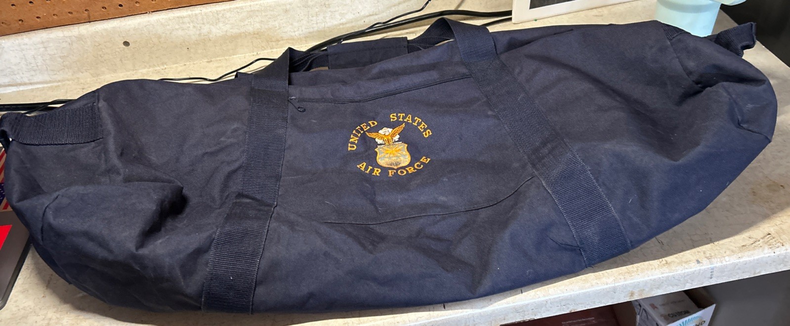 US Air Force Large Duffle Bag Embroidered Navy Blue