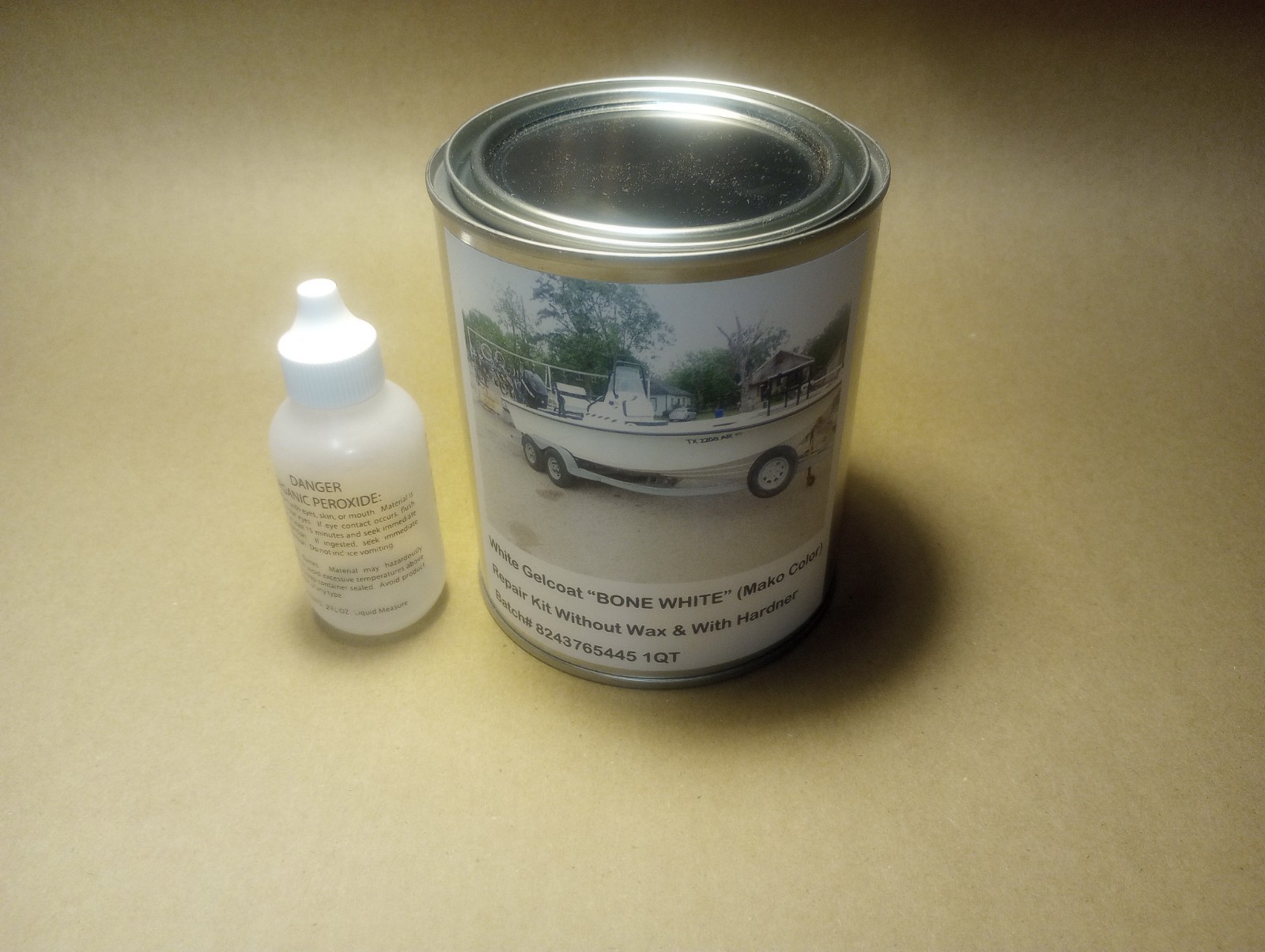 White Gelcoat "BONE WHITE" Without Wax and Hardner 1Qt
