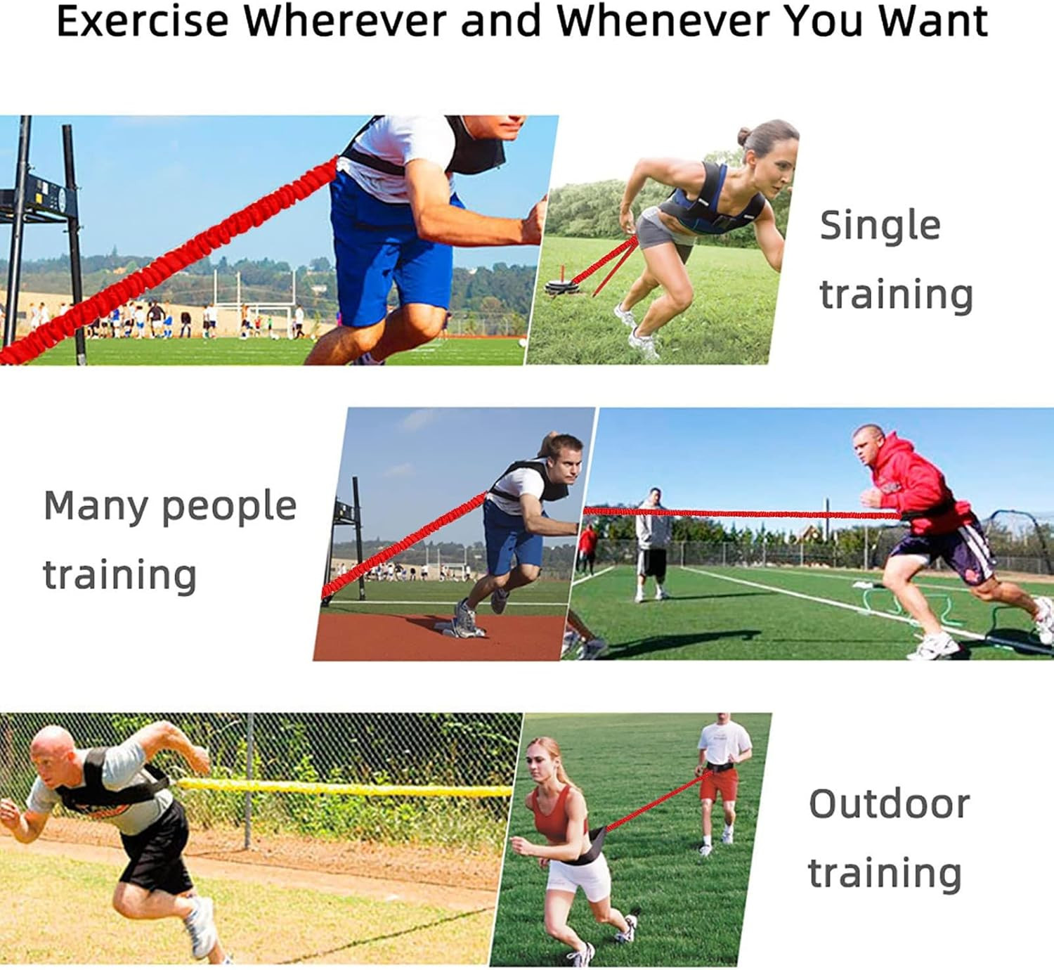 Resistance Explosive Training Rope Force Improve Power, Agility, Strength Track