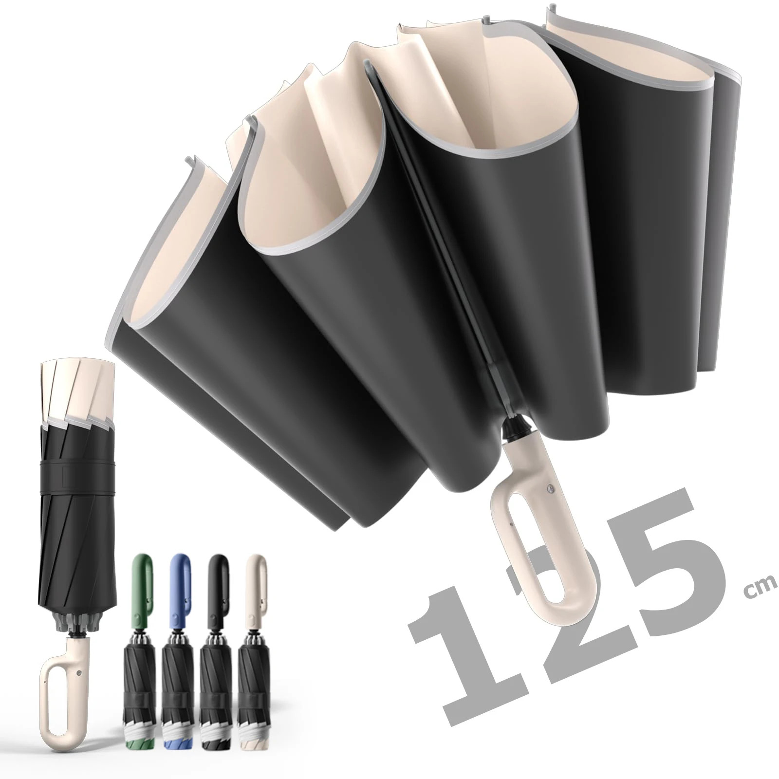 Large Umbrella for Rain Fully Automatic Folding Reverse Windproof Umbrella