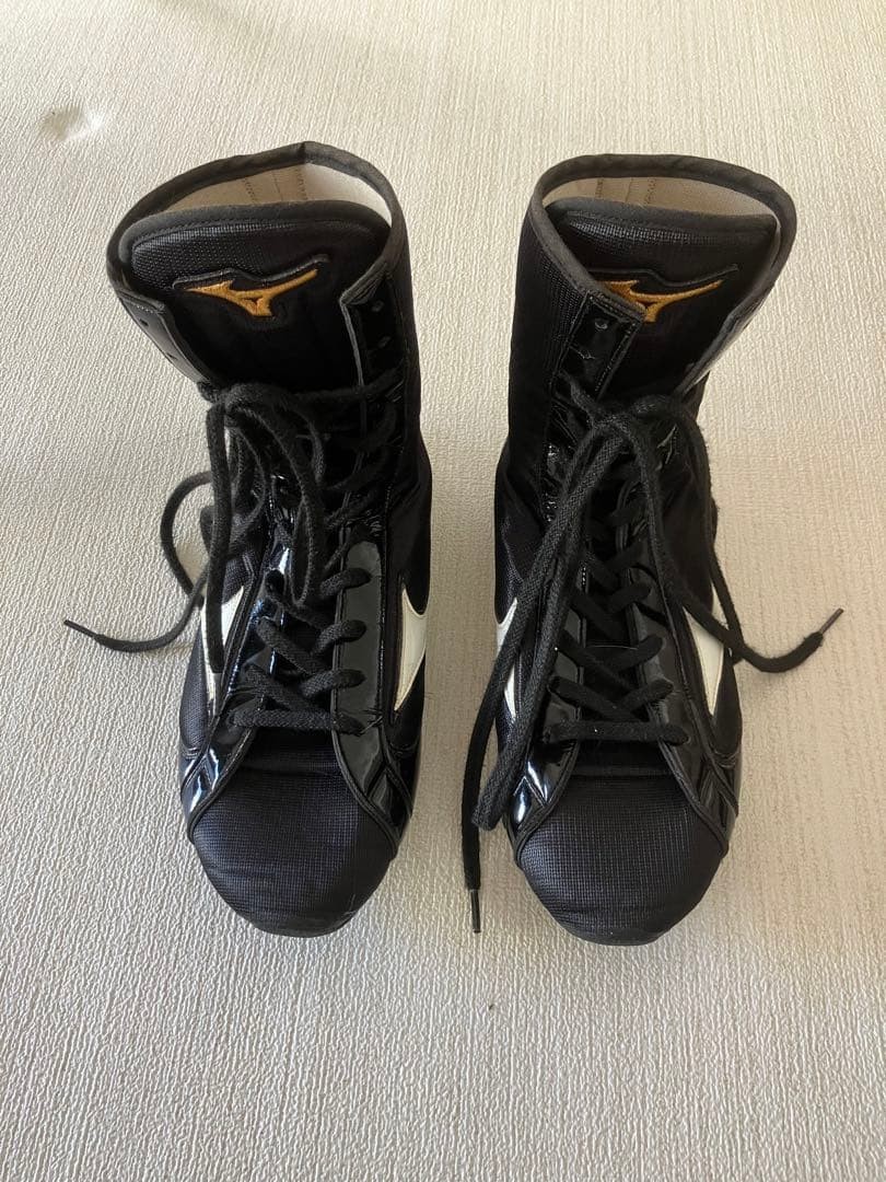 MIZUNO Boxing Shoes 21GA2310 Black Finisher MID US8.5 ( 26.5 cm )USED from JAPAN