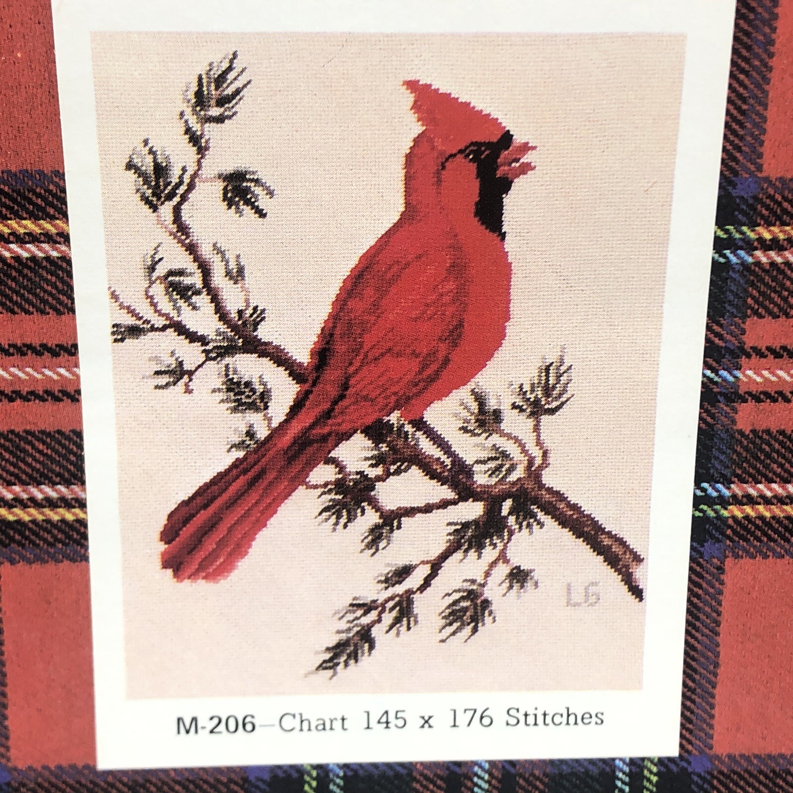 Jean McIntosh Cardinal Bird Petit Point Needlework Chart M-206 1979