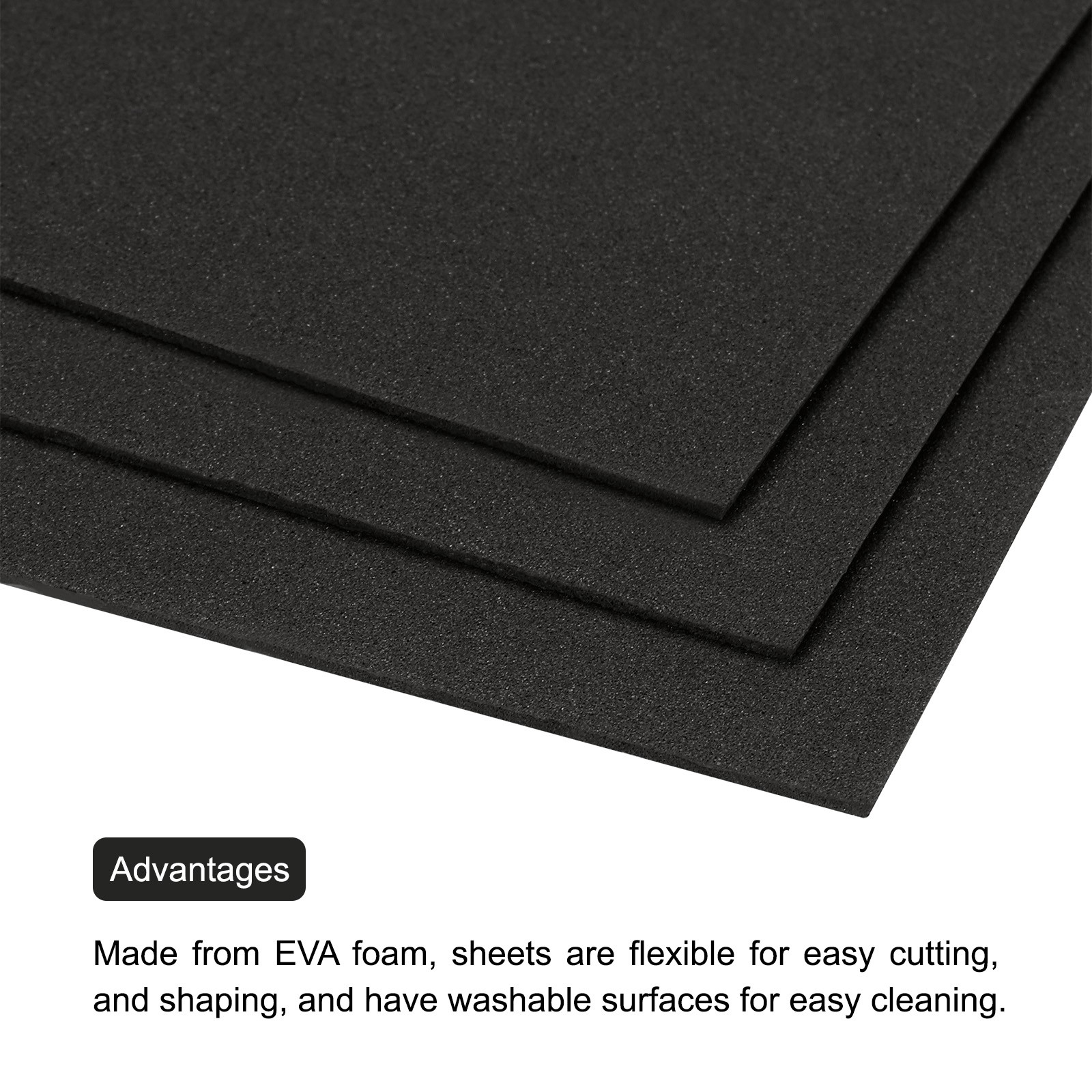 EVA Foam Sheets Black 10.8 Inch x 8.5 Inch 1.7mm Thick Crafts Foam Sheets 10Pcs