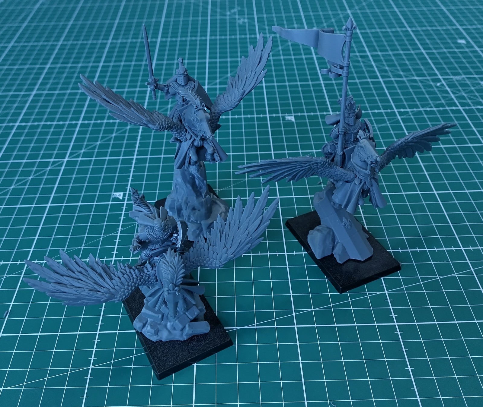 3 x Highlands Miniatures Gallia Knights on Pegasus (bases included)