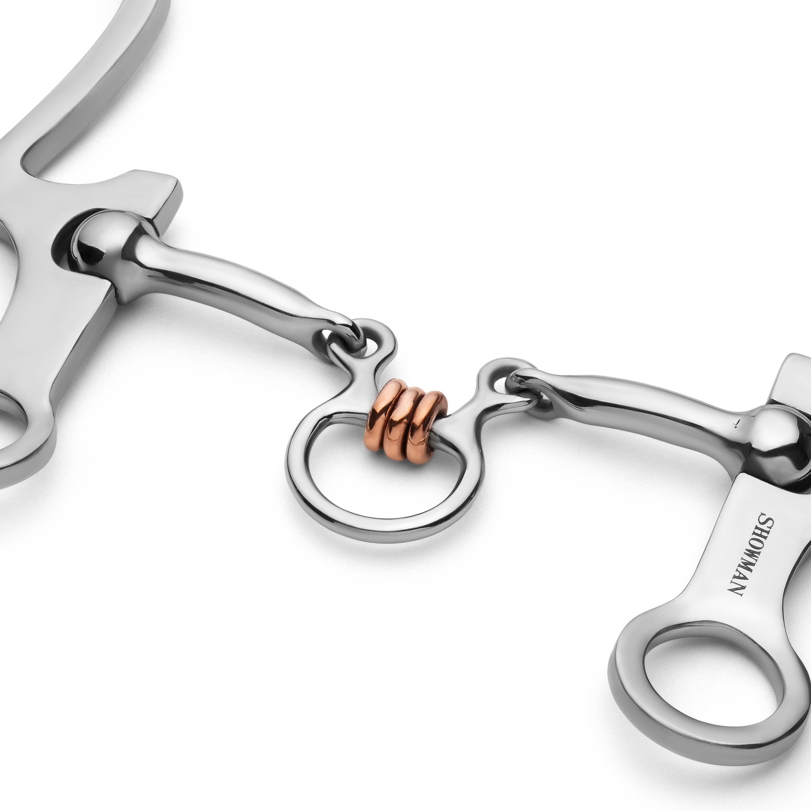 Showman Seven Shank Bit w/ Three Piece Jointed Copper Rollers