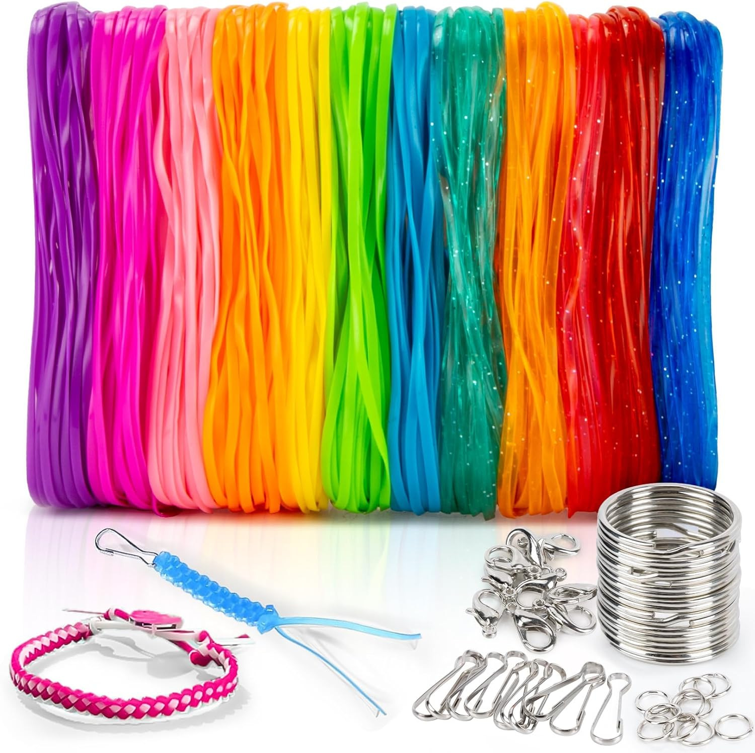 Sukh Plastic Lanyard String Kit - 12 Colors Lacing Cord, Bracelet Making | Plast