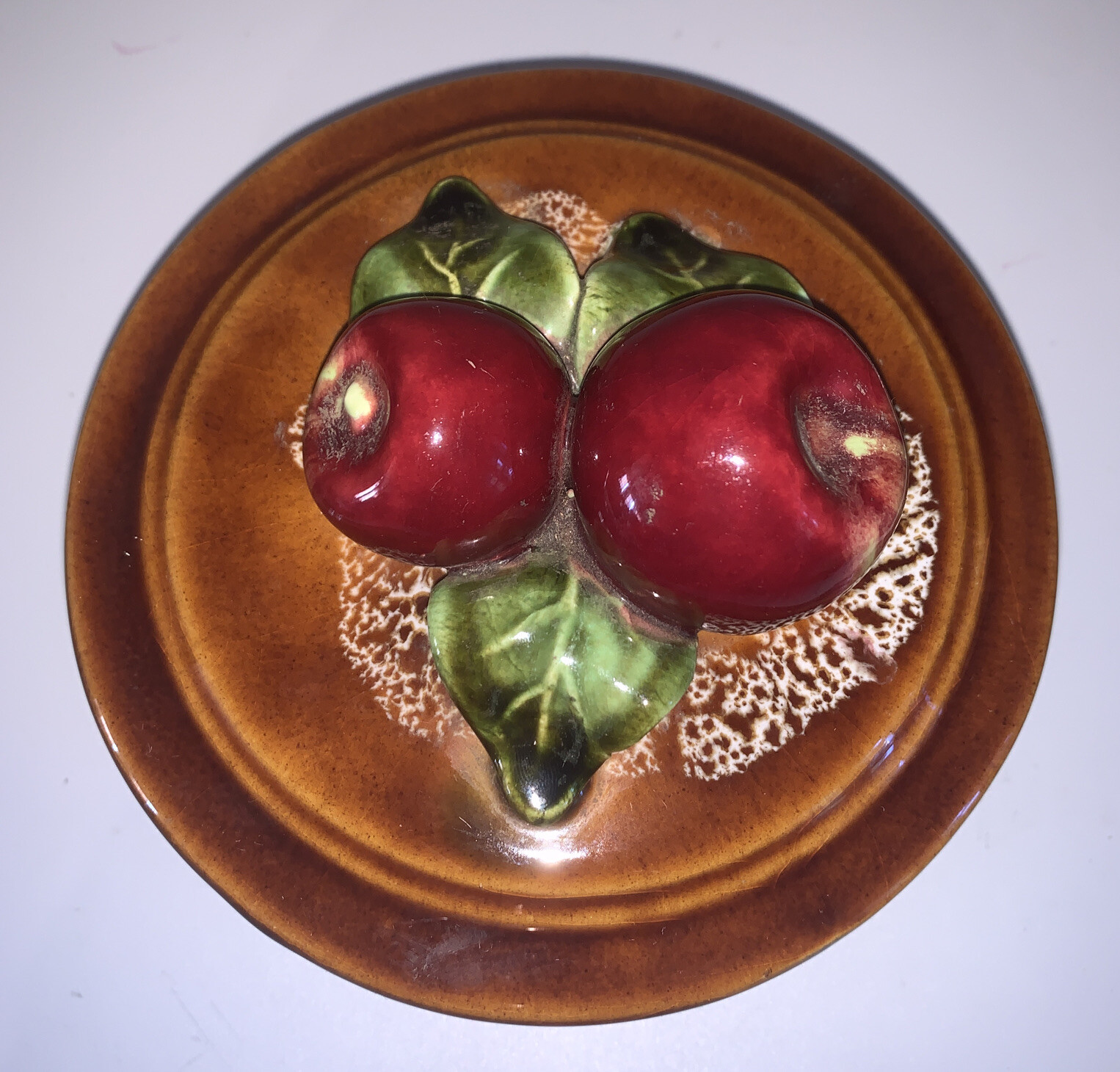 Wade Brown Pottery Dish With Apple Lid