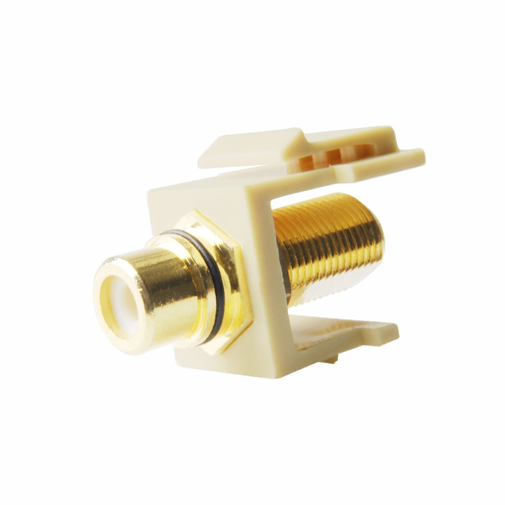 Skywalker F Female to RCA Female Keystone Jack Insert (Black Band, Ivory)