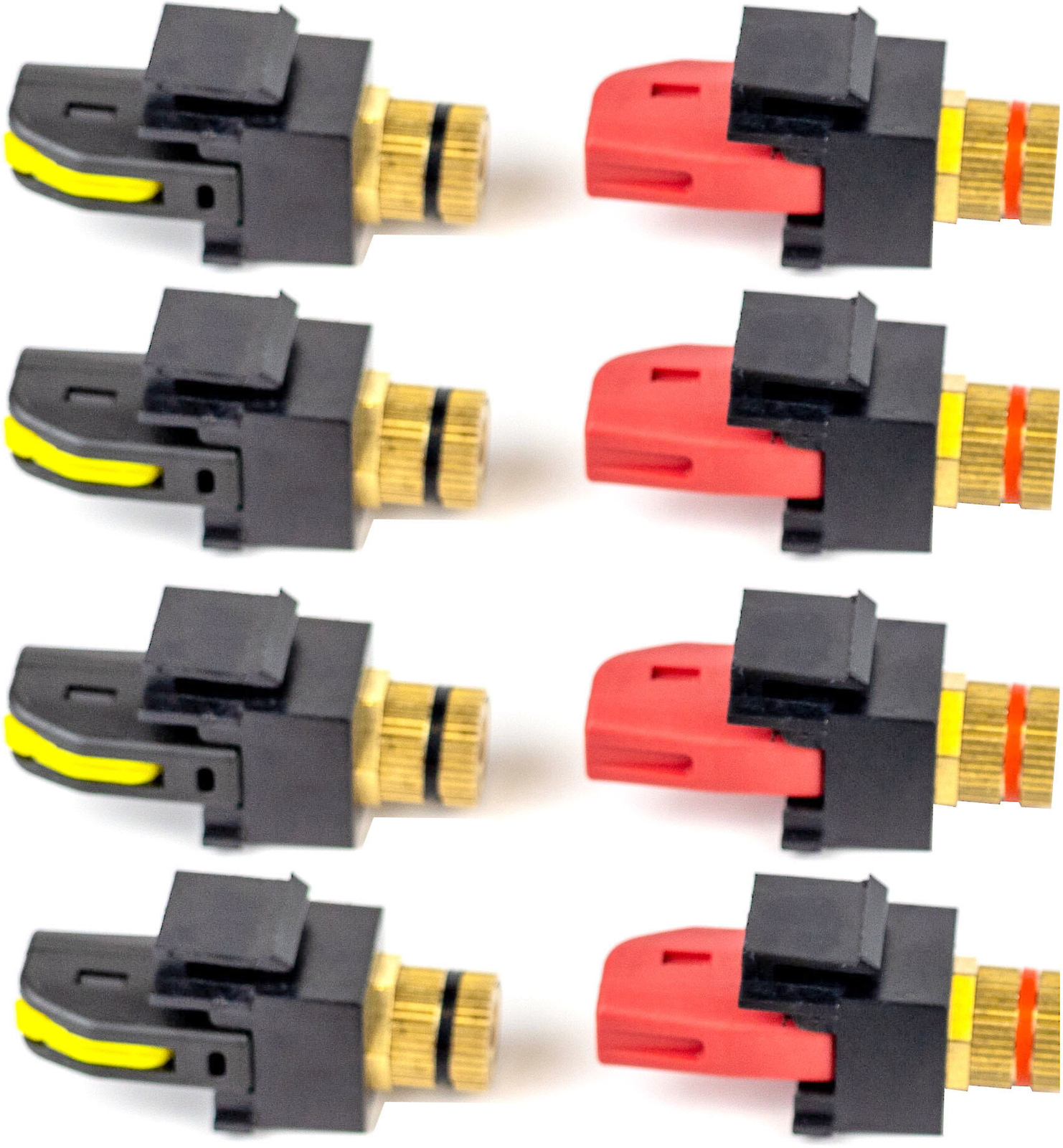 Speaker Snap Keystone Binding Posts 4 Pairs / 8 Pieces -Black