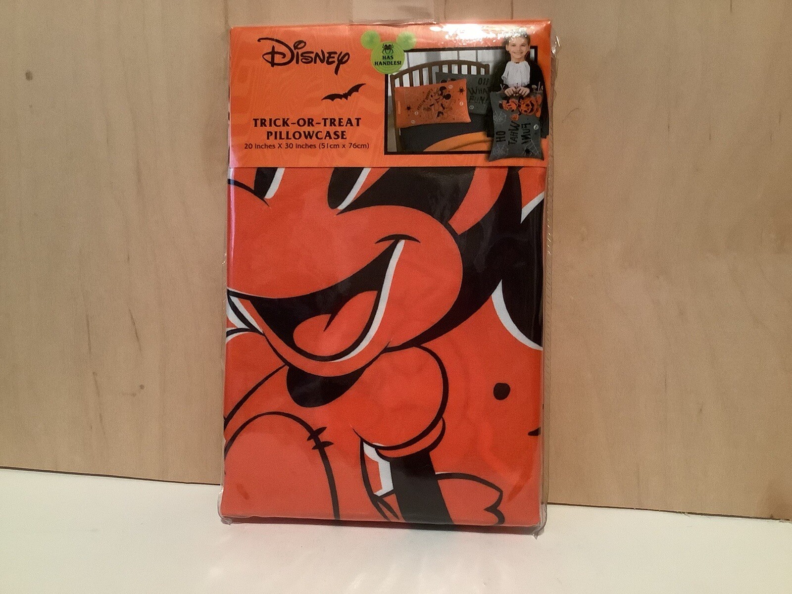 Disney Trick or Treat Pillowcase Orange and Black 20" x 30" with Handles