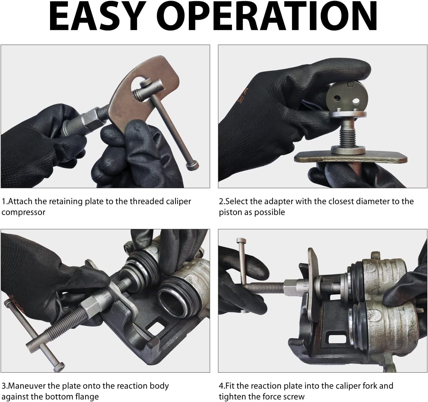 22 PCS Brake Caliper Press Tool Kit, Disc Brake Piston Caliper Compressor Too...