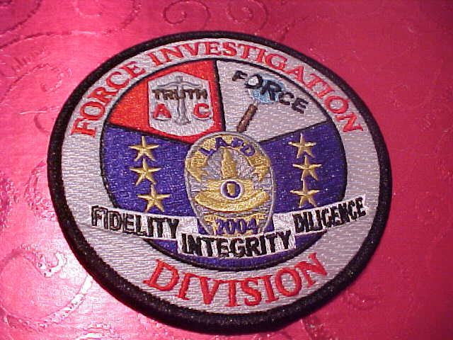 LOS ANGELES CALIFORNIA FORCE INVESTIGATION POLICE PATCH SHOULDER SIZE UNUSED