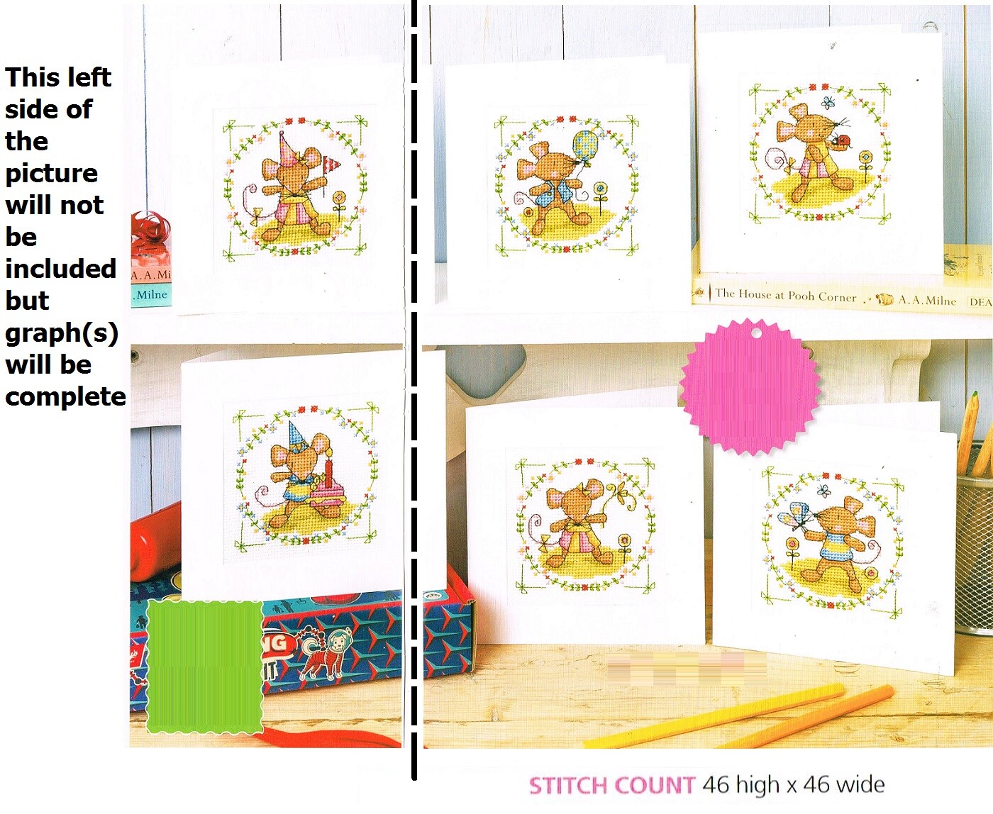 MICE CARDS   CROSS STITCH  PATTERN ONLY -  HH  A